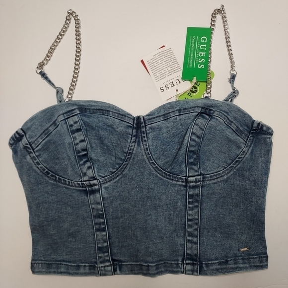 Guess denim bustier top - Picture 1 of 5